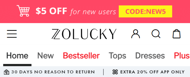 zolucky store website mobile