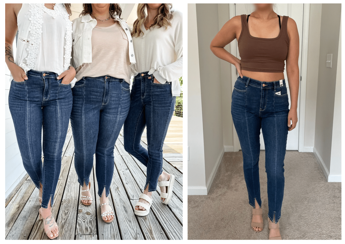 freckled poppy slit jeans comparison