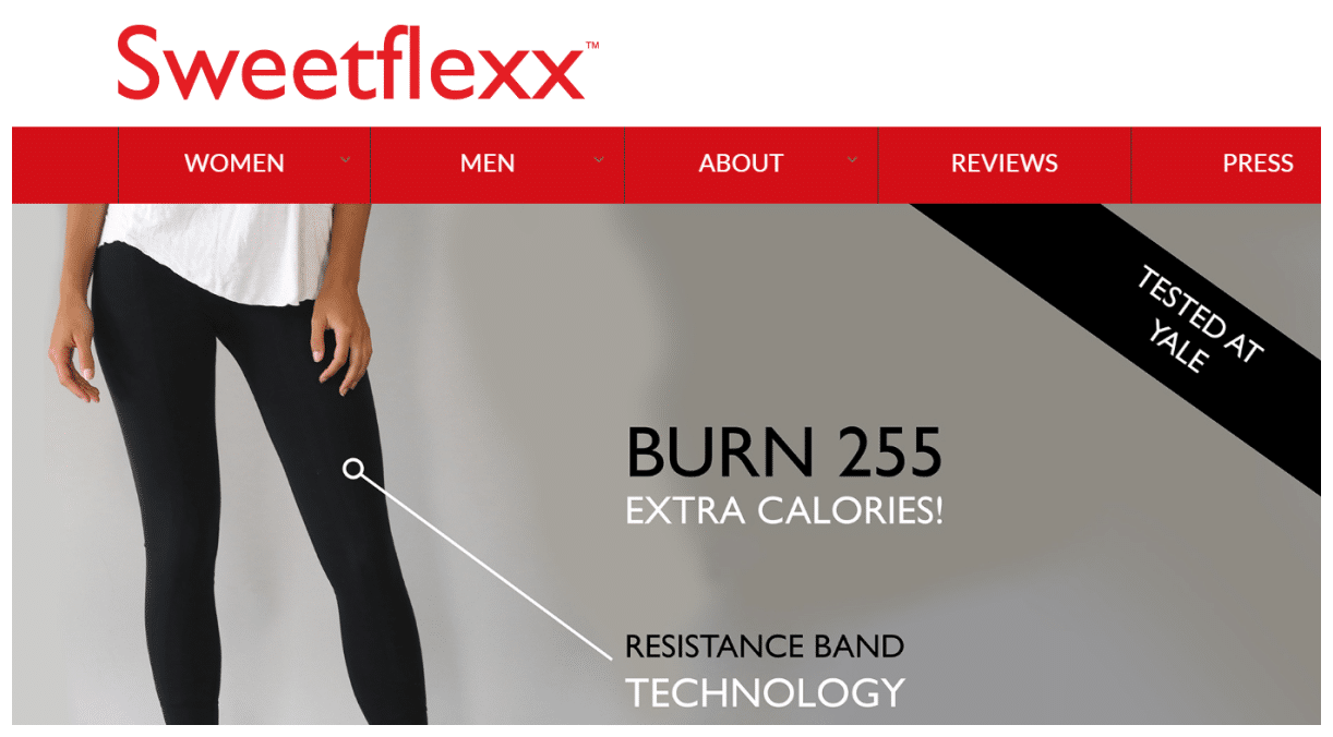 sweetflexx website circa 2018
