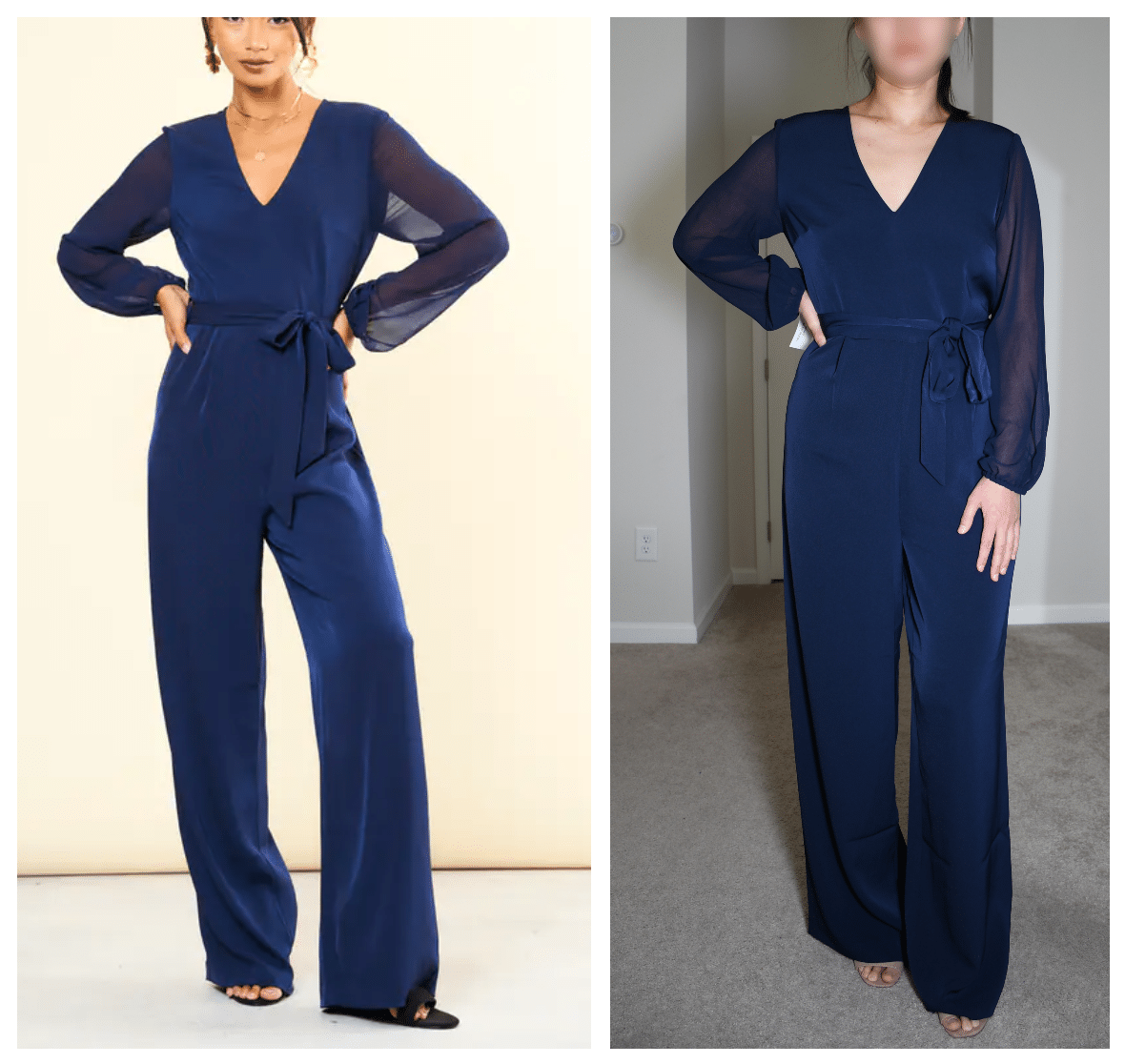 silkfred bella and blue chiffon jumpsuit comparison