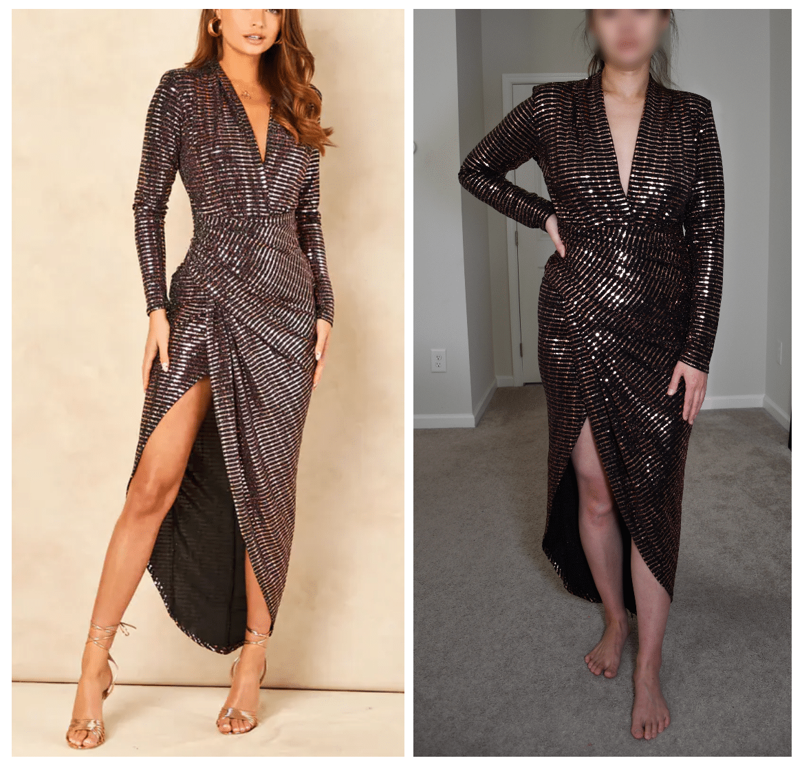 silkfred john zack sequin dress comparison