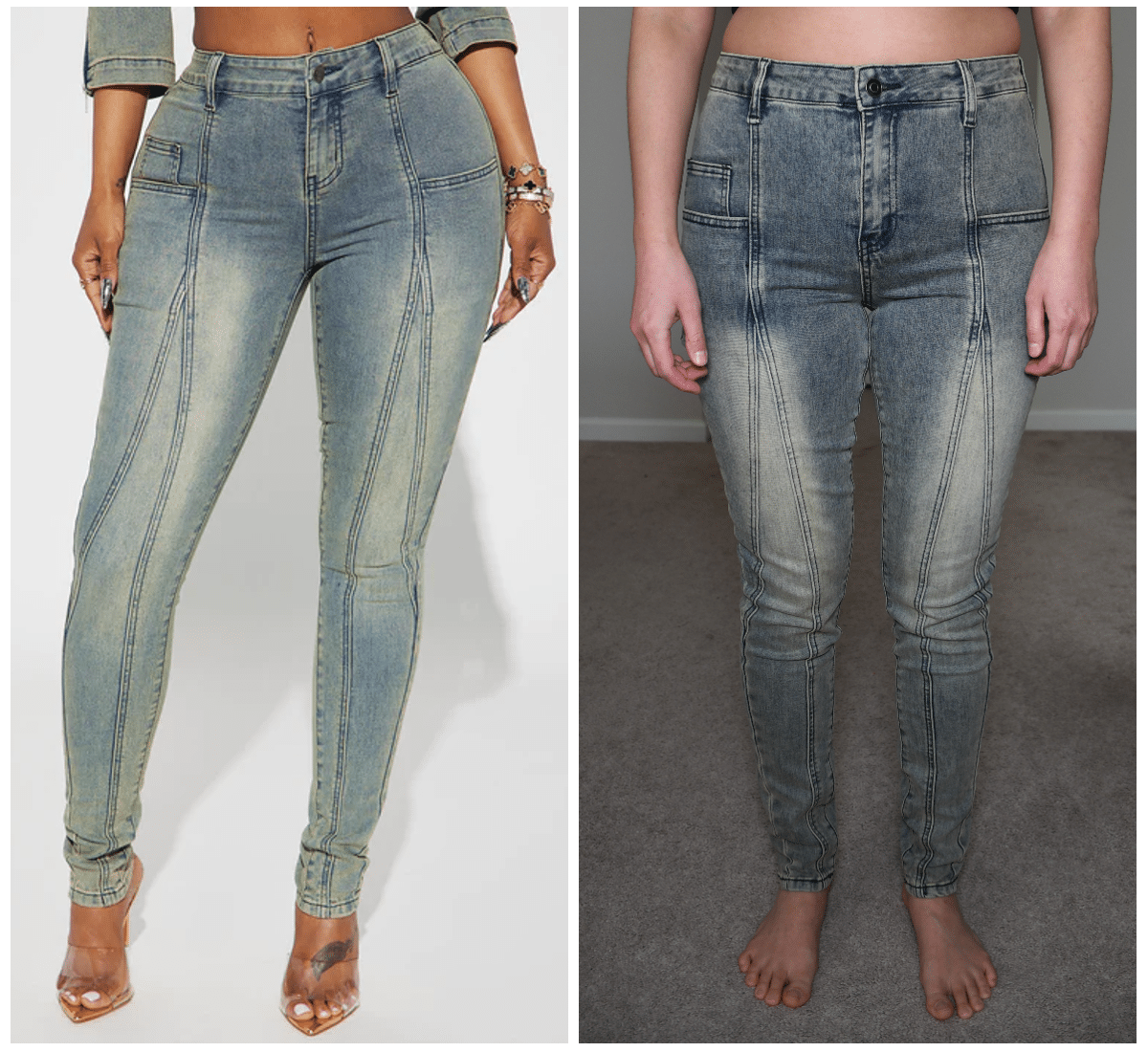 fashion nova moto mayhem jeans comparison