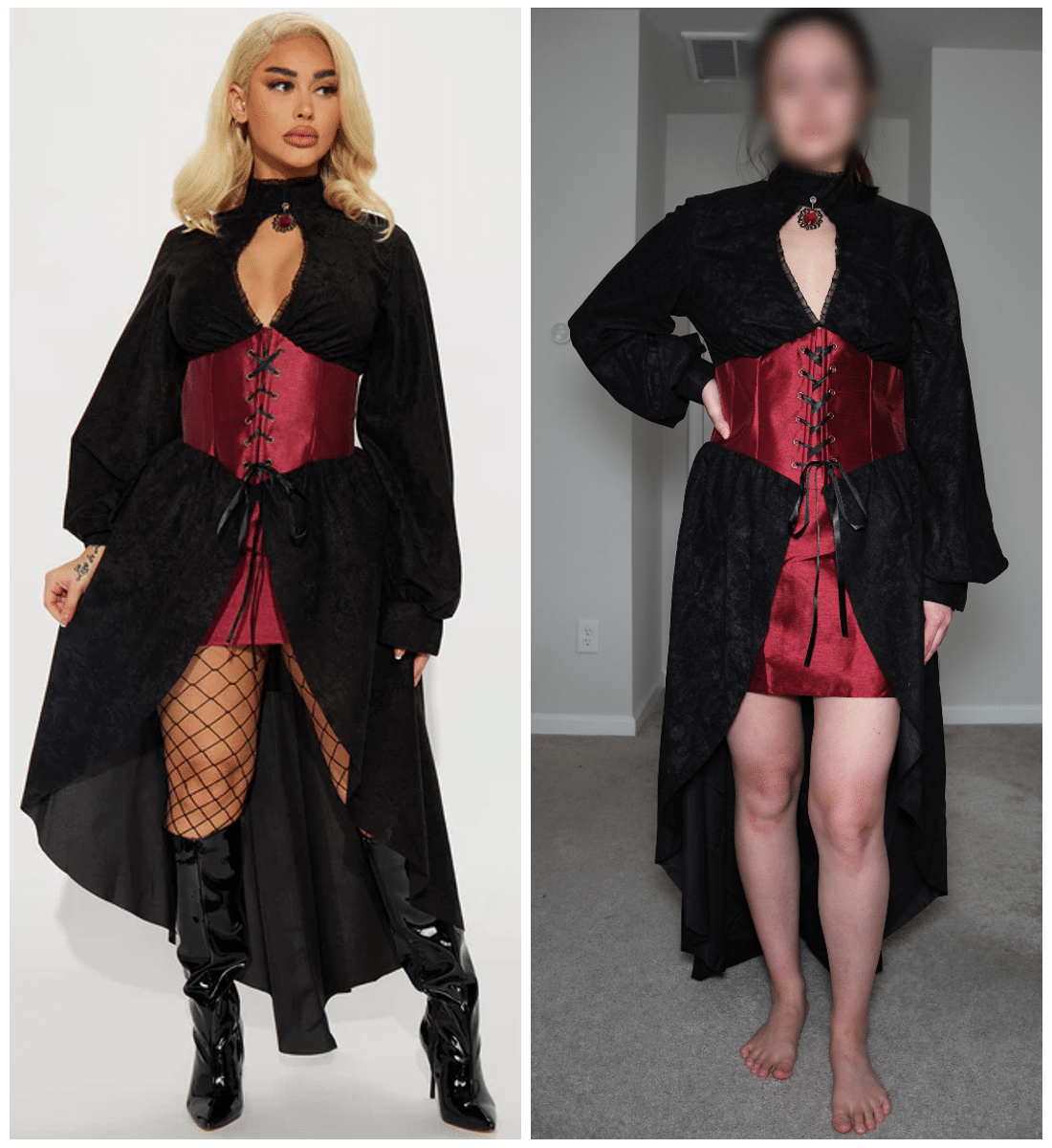 fashion nova vampy vixen costume comparison