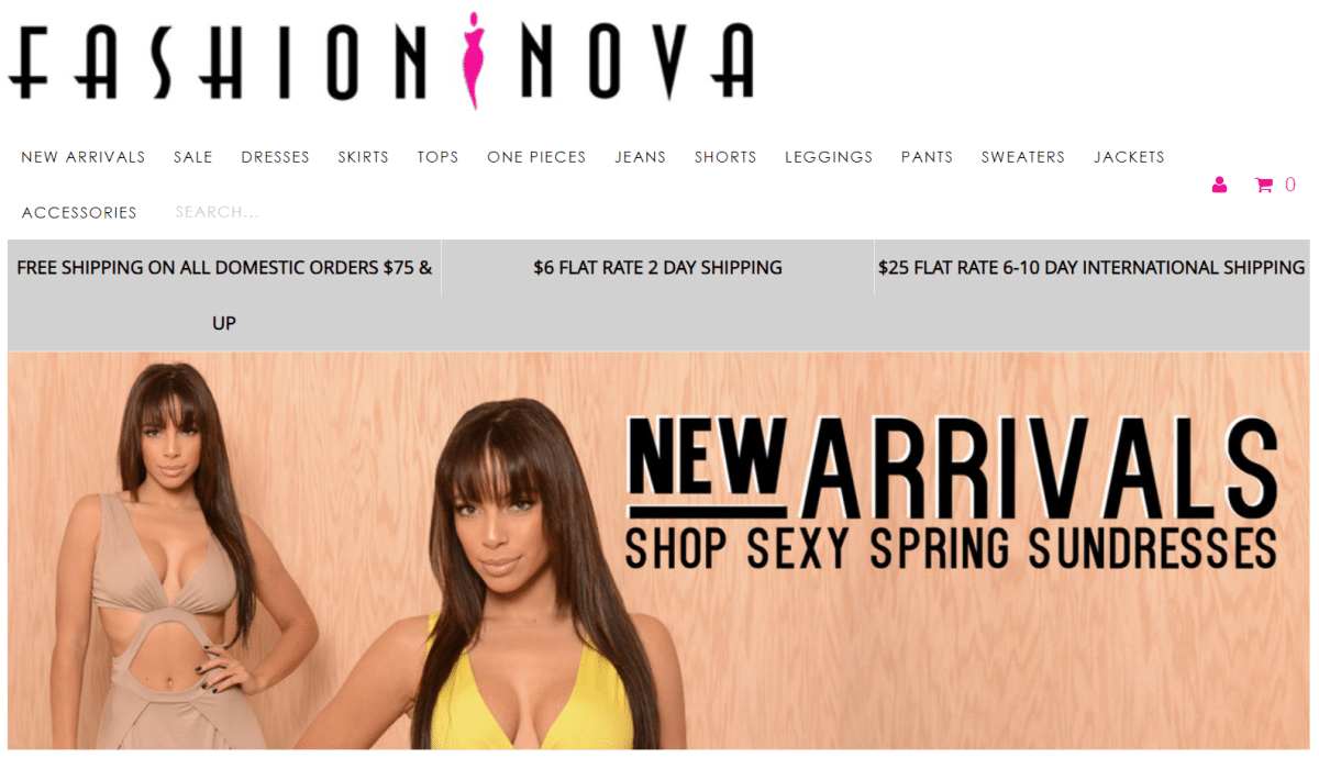 fashion nova website circa 2014