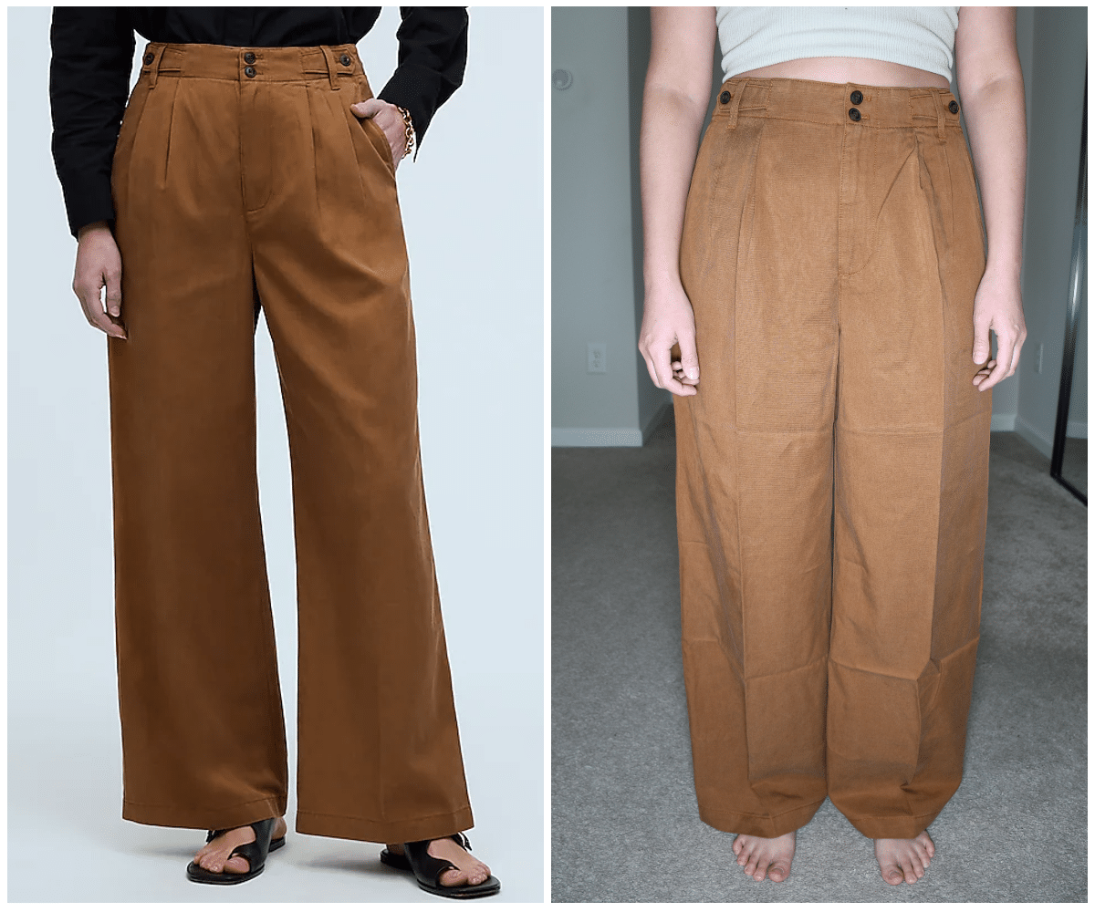 madewell curvy harlow pants comparison